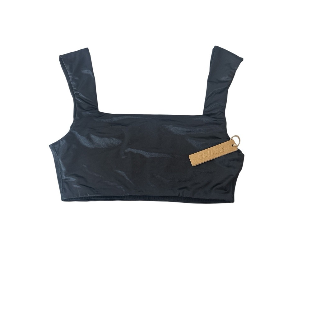 New‎ SKIMS Bralette Top Women's XS Black No Pads Stretch Satin Bralette New